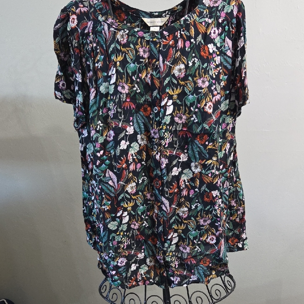 Christopher & Banks Multicolor Floral Blouse